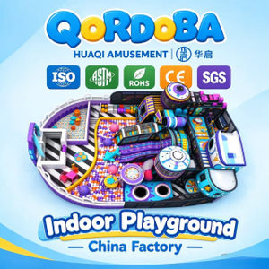 Commercial Punk Indoor Playground with Spiral Slides And Zipline Adventures for Family Entertainment Center