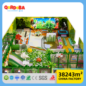 Jungle Themed Indoor Kids Playground with Big Slide for Children's Amusement Park 