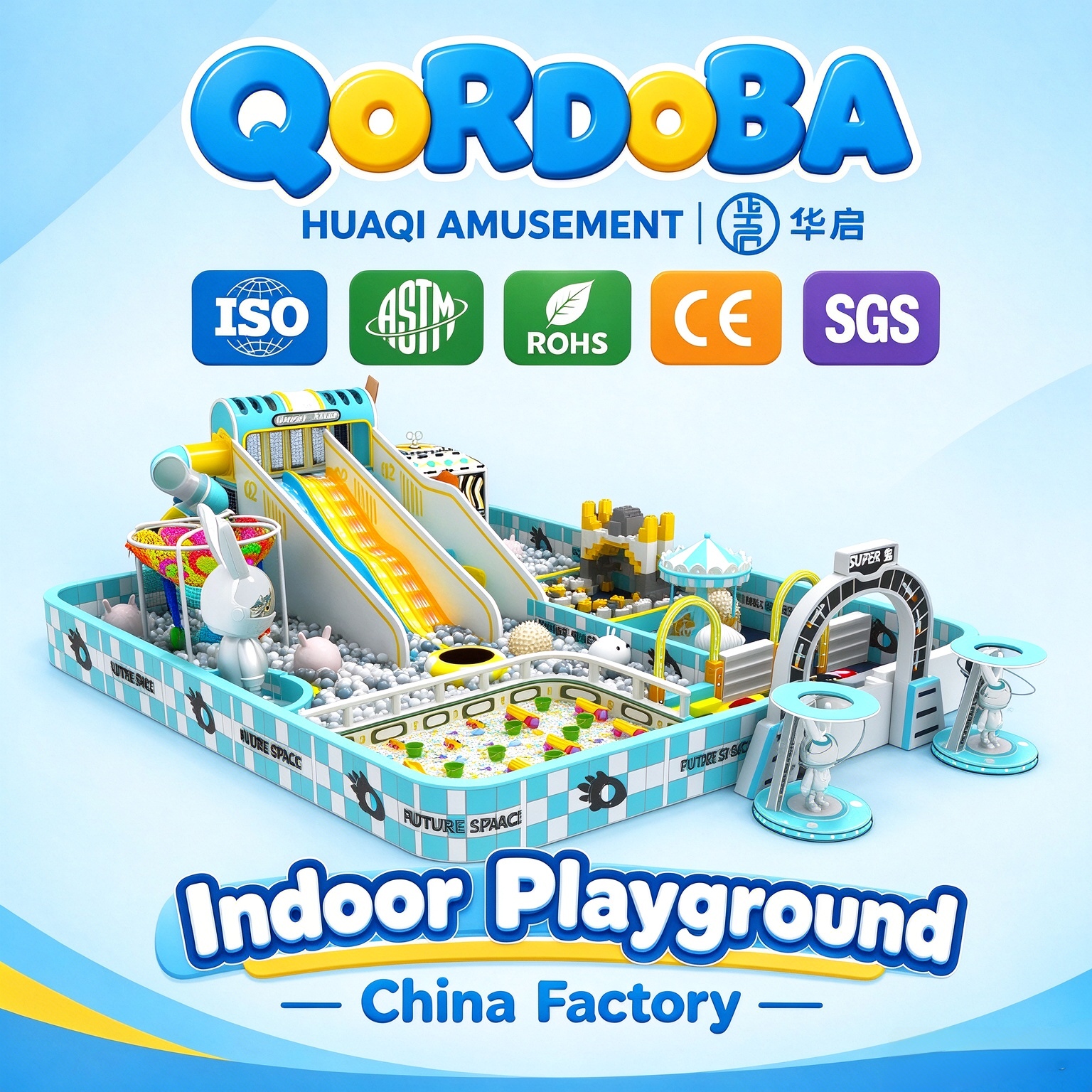 Custom Indoor Playground with Donut Slides And Rope Courses for Kids And Families