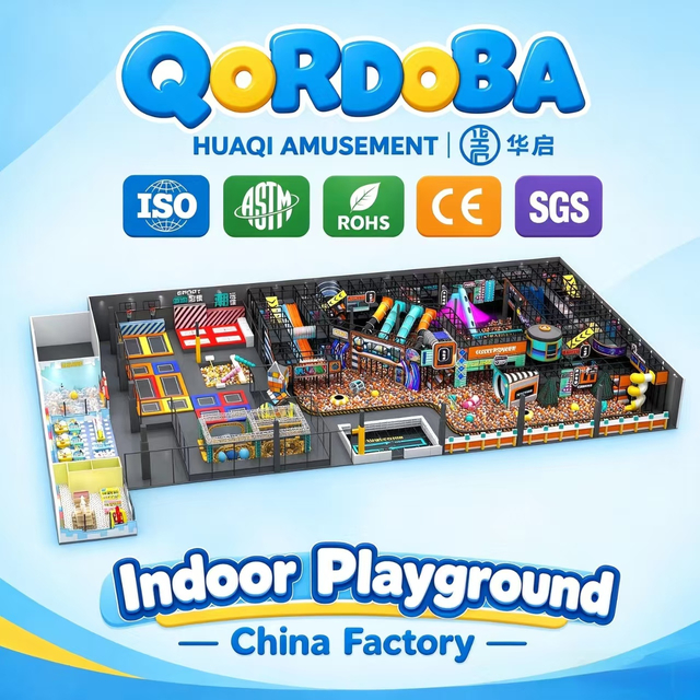 Punk-Themed Indoor Playground with LED Slides And Trampolines for Modern Family Entertainment Center