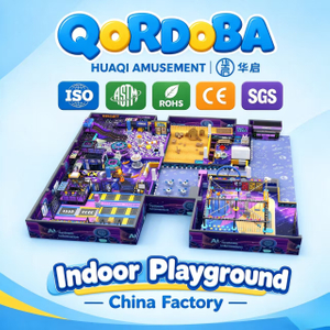 Punk-Themed Indoor Playground with LED Slides And Projection Games for Commercial Family Entertainment Center