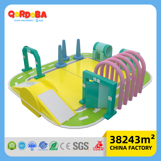 Independent Toddler Play Section with Climbing Obstacles for Indoor Family Entertainment Centers 