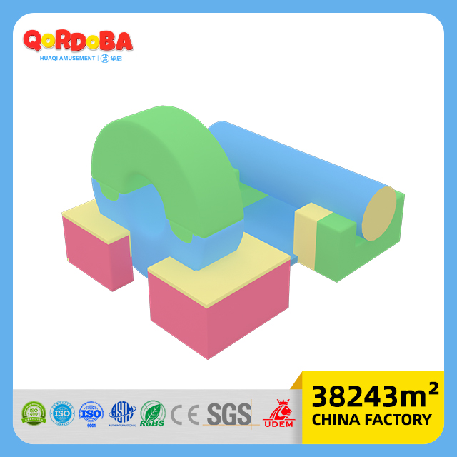 Custom toddler soft play space with slides and climbs for gentle indoor playground games