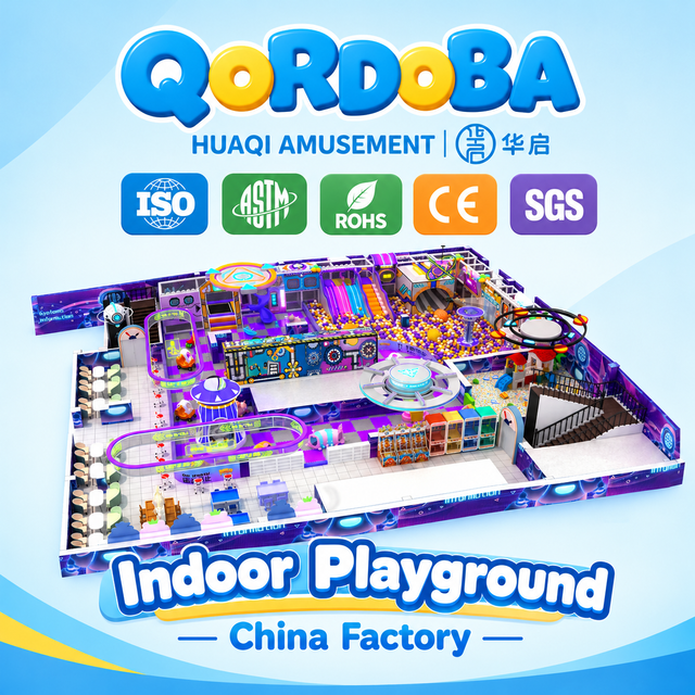 Indoor Children Playground with Rope Course And Trampolines for Family Recreation Projects