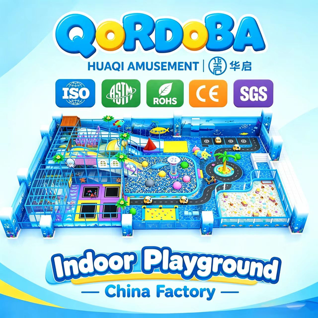 Ocean Theme Indoor Playground with Trampoline And Traffic Town for Safe Indoor Amusement Park