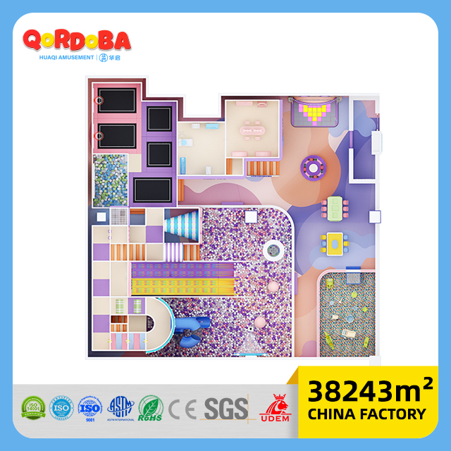 Custom Macaron Themed Children Playground with Full Soft Padding for Kids Park