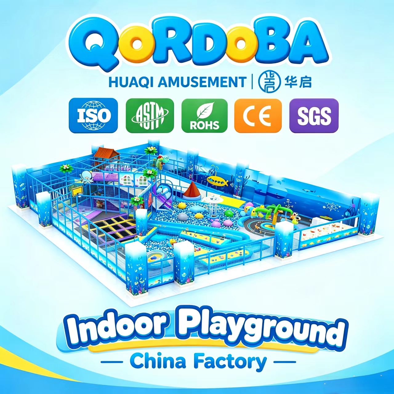 Complete Indoor Family Entertainment Center with LED Slides and Sand Pit for Commercial Kids Playground Project