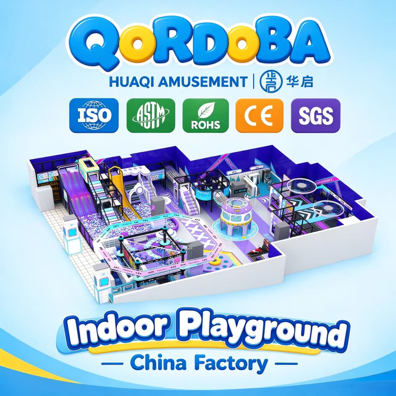 Custom Punk Playground with Interactive Projection Games and Rope Courses for Kids and Families