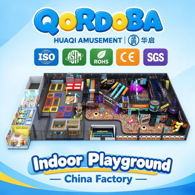 Modern Punk Indoor Playground with Giant Slides and Interactive Games for Commercial Entertainment Businesses