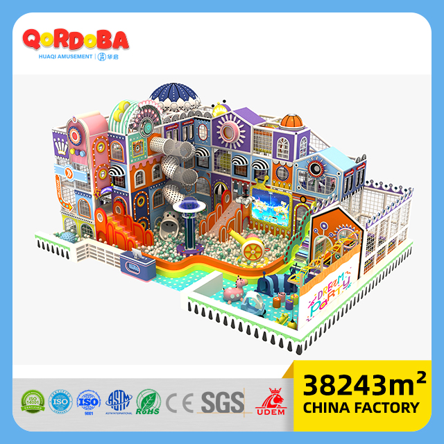 Multi Level Kids Playground with Ninja Course for High Indoor Play Structure