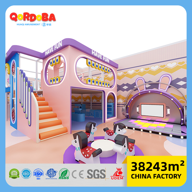 Macaron Style Indoor Kids Playground with Soft Color for Shopping Mall