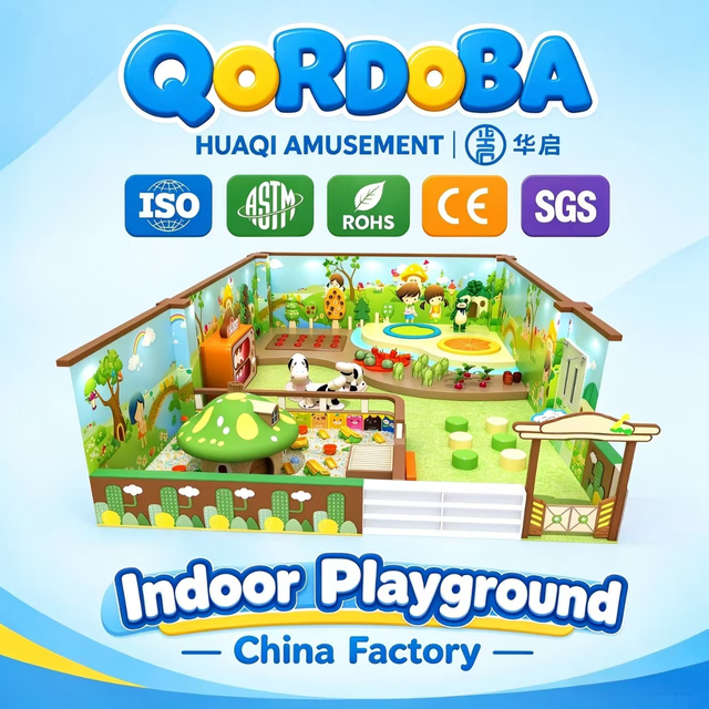 Jungle Themed Indoor Playground with LED Slides And Trampolines for Kids And Families