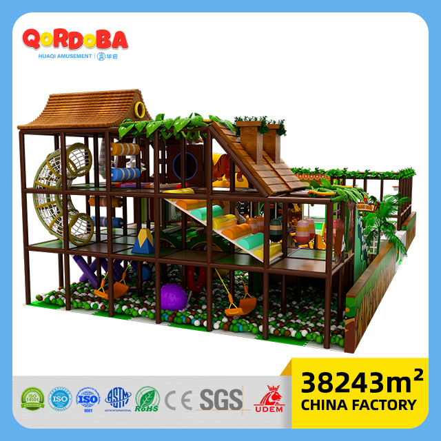 Custom Commercial Indoor Playground Systems with Jungle for Family Entertainment Centers