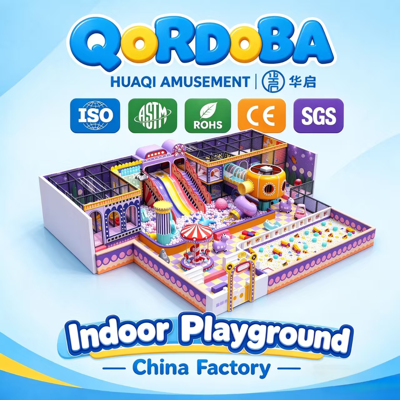 Commercial Indoor Playground with Spiral Slides And Professional Trampolines for Family Entertainment Center