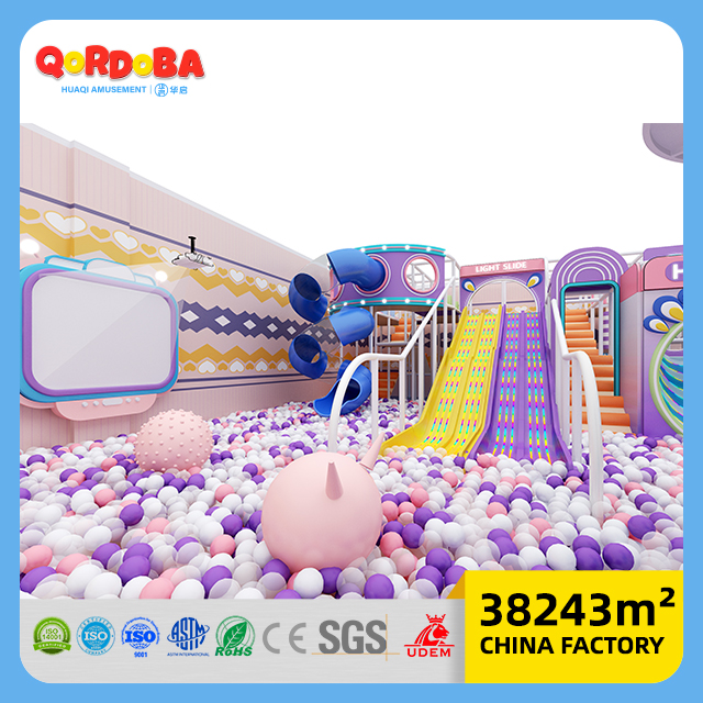 Custom Macaron Themed Children Playground with Full Soft Padding for Kids Park