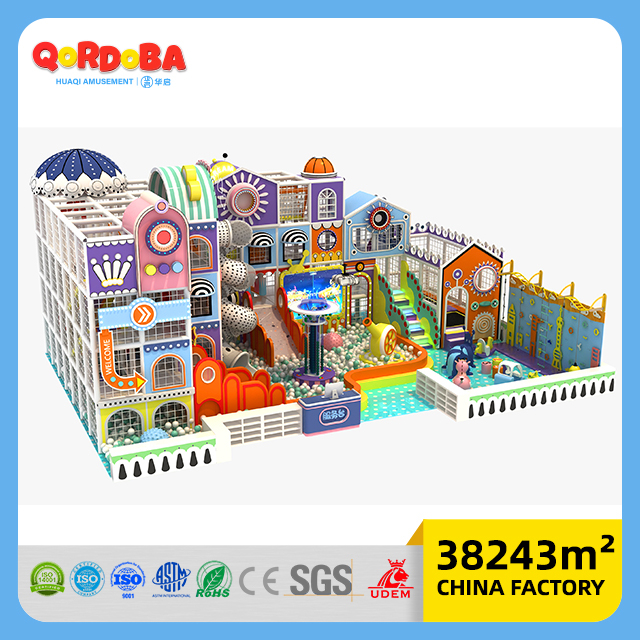 Multi Level Kids Playground with Ninja Course for High Indoor Play Structure