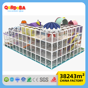 Multi Level Kids Playground with Ninja Course for High Indoor Play Structure