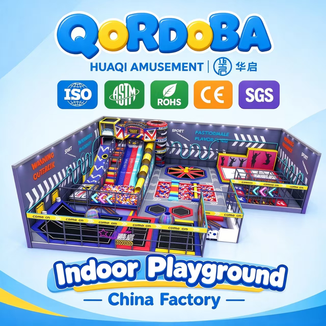 Commercial Family Entertainment Center with Trampolines And Slides for Active Children