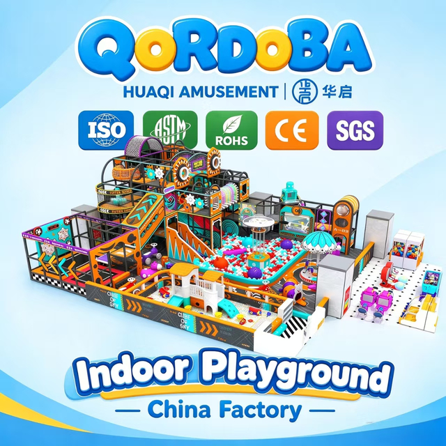 Custom Punk Family Entertainment Center with Arcade Games And Giant Slides for Modern Venues