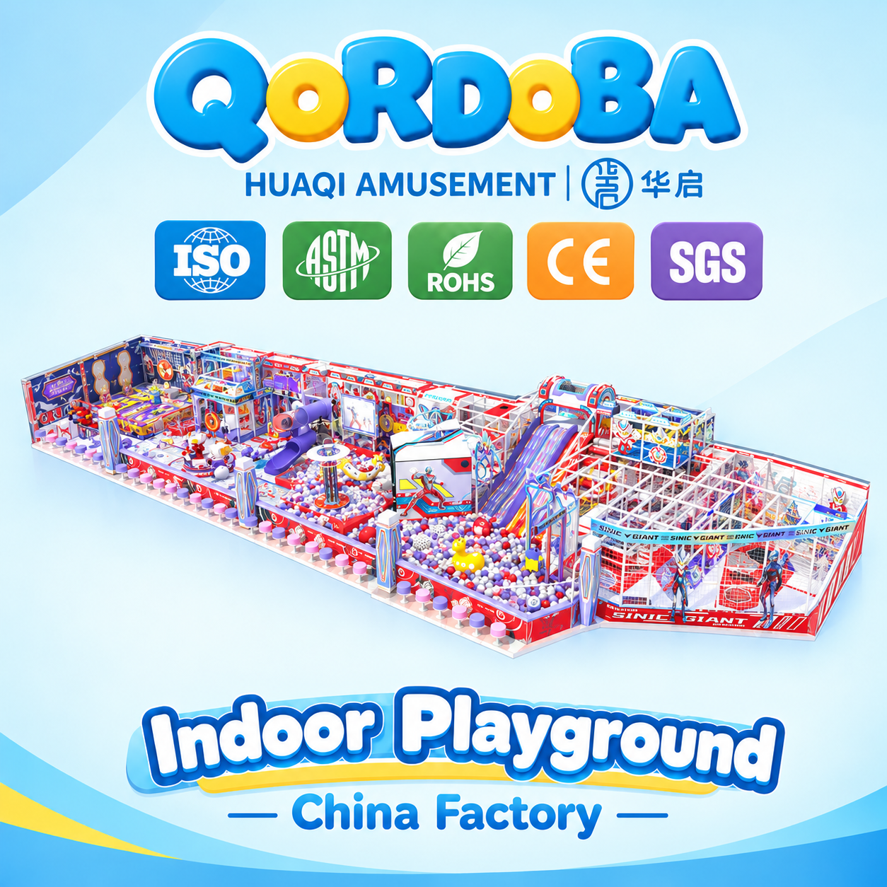 Sinic Giants Themed Indoor Playground with Interactive Games And Trampolines for Family Entertainment Center