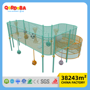 Elastic Challenging Nylon Rainbow Rope Net for Indoor Playground Projects