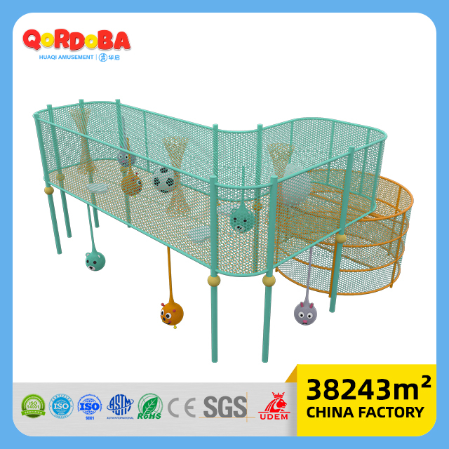 Elastic Challenging Nylon Rainbow Rope Net for Indoor Playground Projects