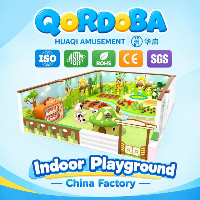 Jungle Themed Indoor Playground with Interactive Projection Games And Carousel Rides for Family Entertainment