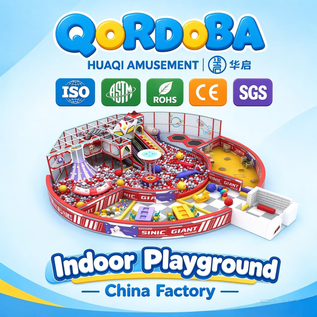 Sinic Giants Indoor Playground with Ninja Challenges And LED Slides for Kids And Families