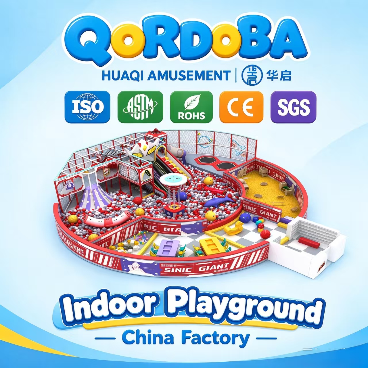 Sinic Giants Themed Indoor Playground with Interactive Projection Games And Rope Courses for Family Entertainment