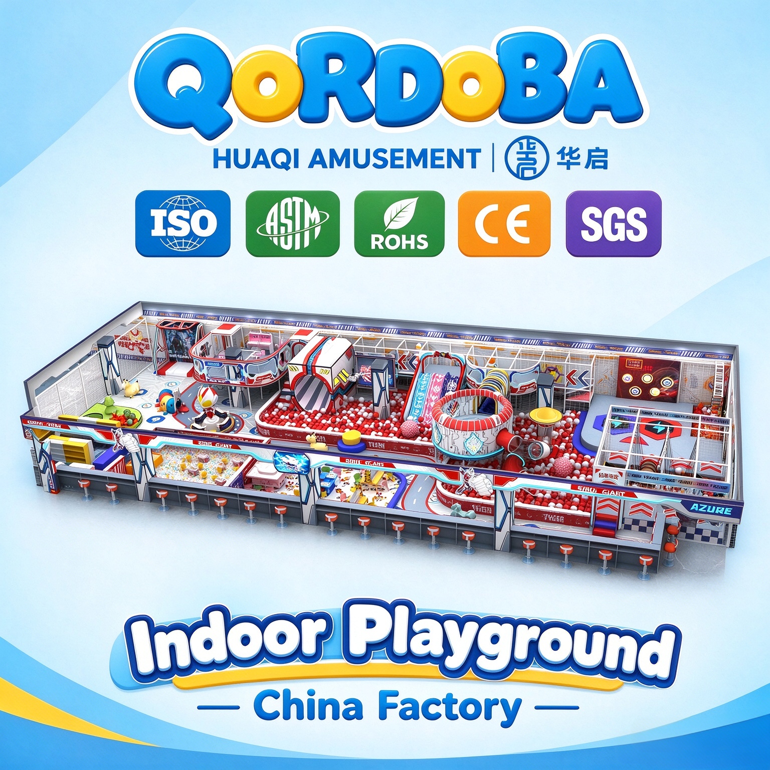Custom Sinic Giants Themed Playground with Interactive Projection And DIY Zones for Children