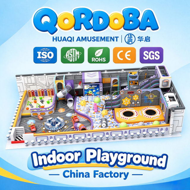 Custom Space Playground with Giant Slides And Interactive Trampolines for Kids And Families