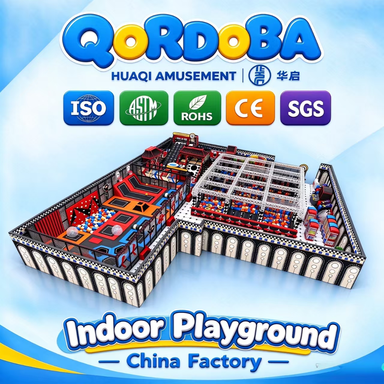 Ninja Themed Indoor Playground with Exciting Slides And Games for Family Entertainment Center
