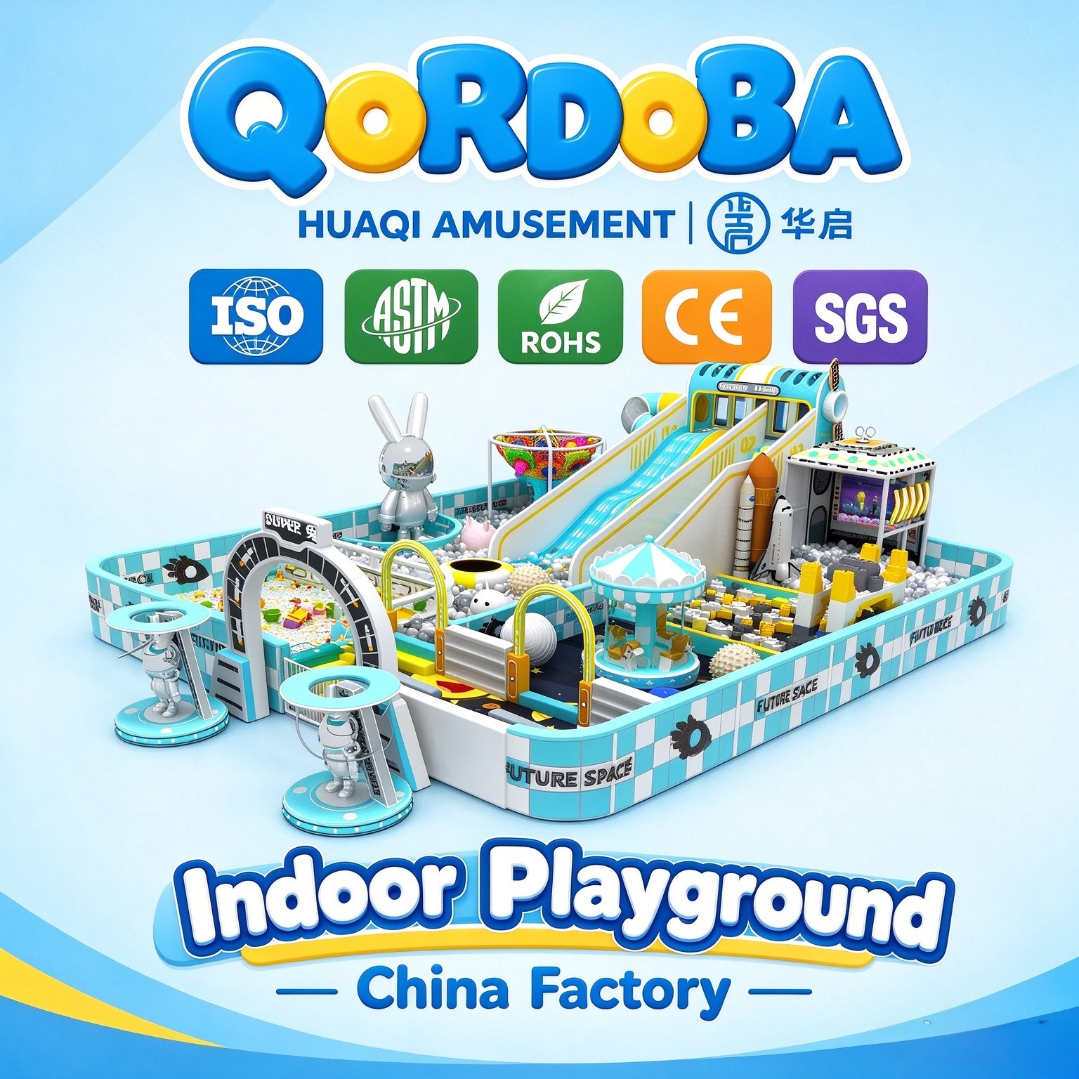 Custom Indoor Playground with Donut Slides And Rope Courses for Kids And Families