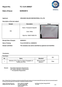 PVC TUV Test Report