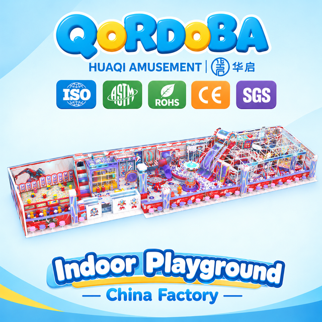Giant Themed Indoor Playground with Ninja Challenges And LED Slides for Kids And Families